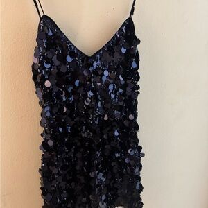 Meshki Black Sequin Mini Dress